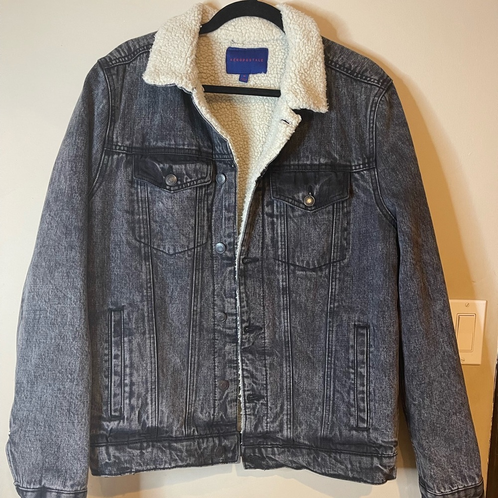 Fur lined denim jacket